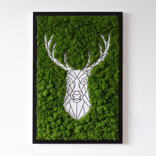 Quadro de musgo Veado geométrico