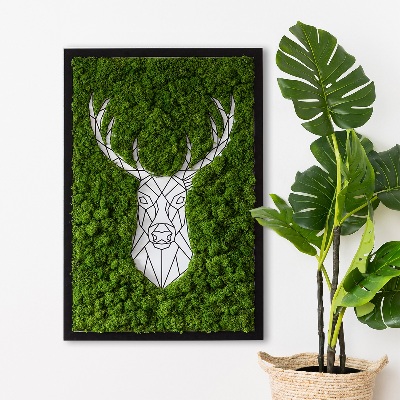 Quadro de musgo Veado geométrico
