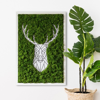Quadro de musgo Veado geométrico