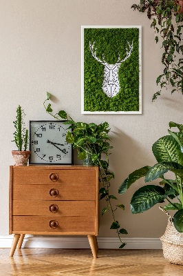 Quadro de musgo Veado geométrico