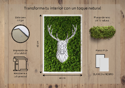 Quadro de musgo Veado geométrico