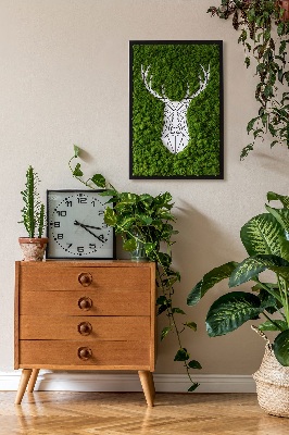 Quadro de musgo Veado geométrico
