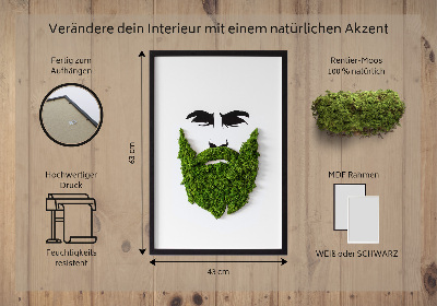 Decoração com musgo Hipster com barba