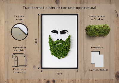 Decoração com musgo Hipster com barba