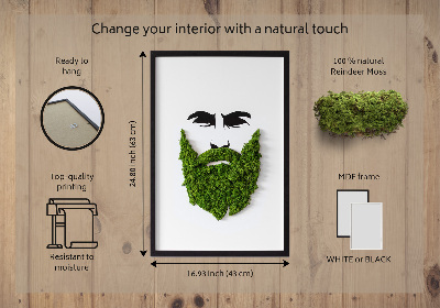 Decoração com musgo Hipster com barba