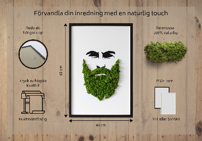 Decoração com musgo Hipster com barba
