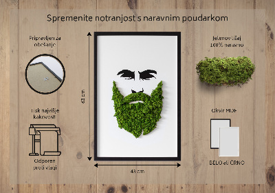 Decoração com musgo Hipster com barba