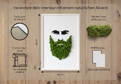 Decoração com musgo Hipster com barba