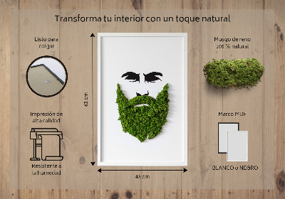 Decoração com musgo Hipster com barba
