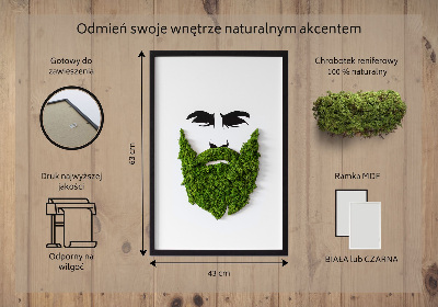 Decoração com musgo Hipster com barba