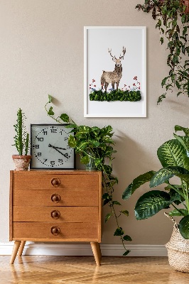 Quadro de musgo Veado entre as flores