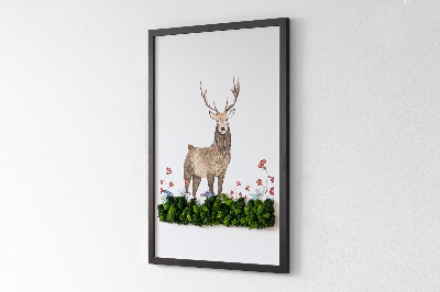 Quadro de musgo Veado entre as flores