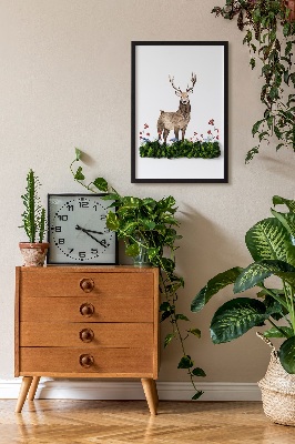 Quadro de musgo Veado entre as flores