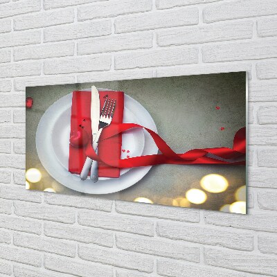 Pintura em vidro Luzes de jantar em forma de coração