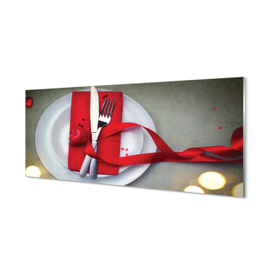 Pintura em vidro Luzes de jantar em forma de coração