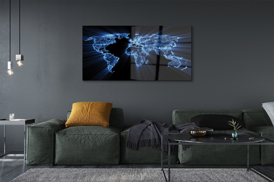 Quadro de vidro Mapa azul