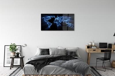 Quadro de vidro Mapa azul