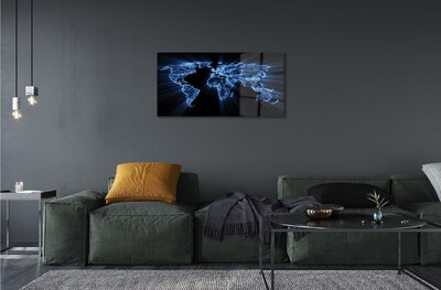 Quadro de vidro Mapa azul