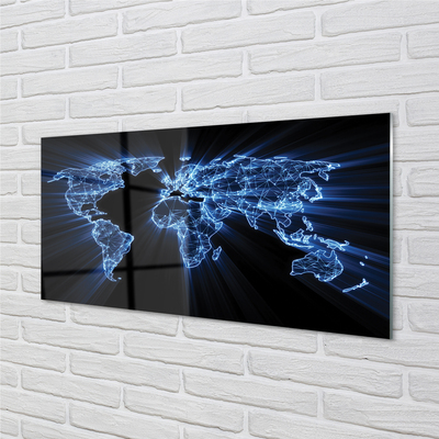 Quadro de vidro Mapa azul