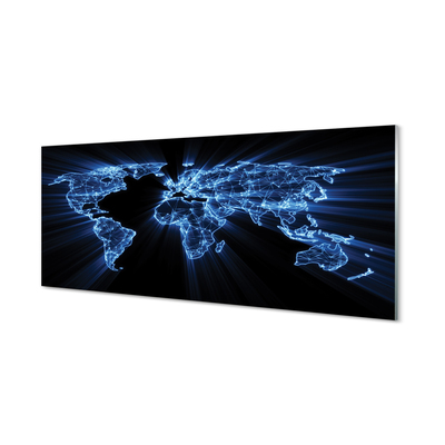 Quadro de vidro Mapa azul