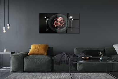 Pintura em vidro Waffles de coração com colher de sorvete