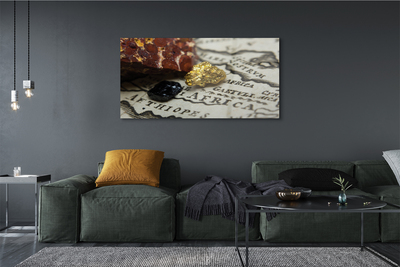 Quadro de vidro Mapa de ouro