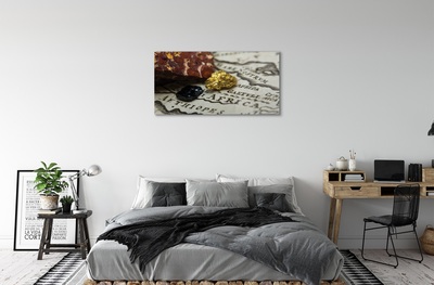 Quadro de vidro Mapa de ouro