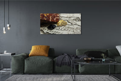 Quadro de vidro Mapa de ouro