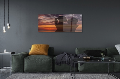 Pintura em vidro Céu, nuvens, pessoas, mar