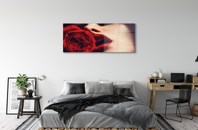 Quadro de vidro Lábios de mulher rosa