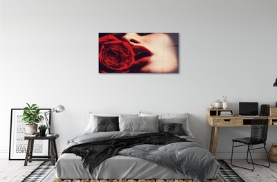 Quadro de vidro Lábios de mulher rosa