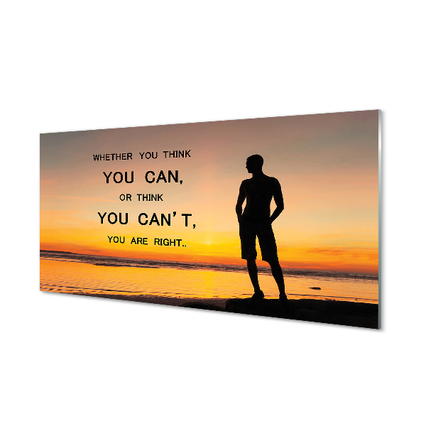 Pintura em vidro Inscrição do homem no mar