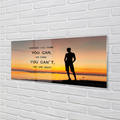 Pintura em vidro Inscrição do homem no mar