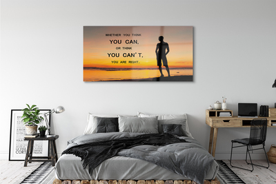 Pintura em vidro Inscrição do homem no mar