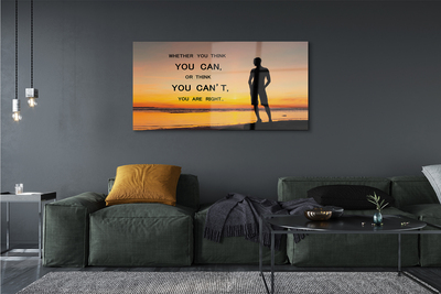 Pintura em vidro Inscrição do homem no mar