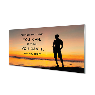 Pintura em vidro Inscrição do homem no mar