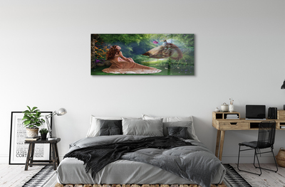 Quadro de vidro Mulher faisão da floresta
