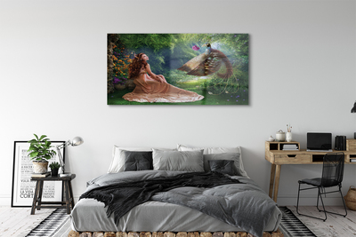 Quadro de vidro Mulher faisão da floresta