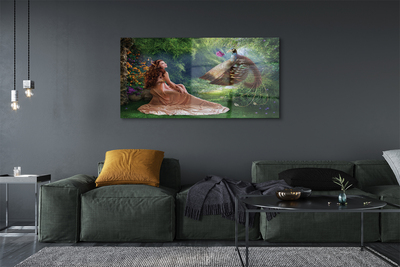 Quadro de vidro Mulher faisão da floresta