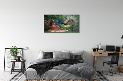 Quadro de vidro Mulher faisão da floresta