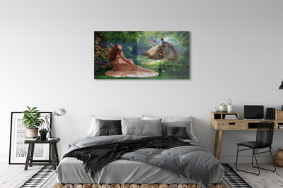 Quadro de vidro Mulher faisão da floresta