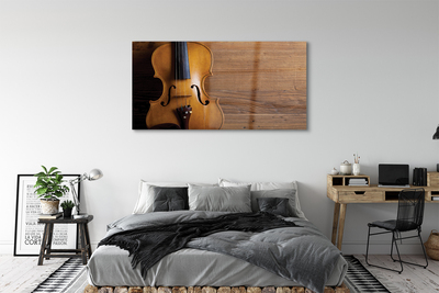 Quadro de vidro Violino sobre madeira