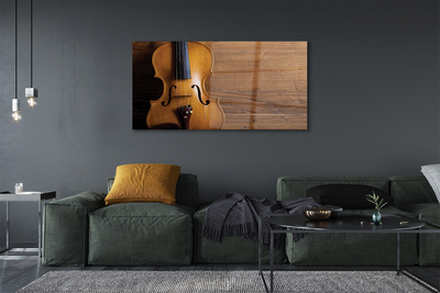 Quadro de vidro Violino sobre madeira