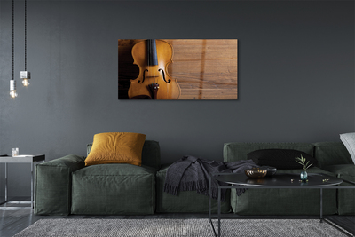 Quadro de vidro Violino sobre madeira