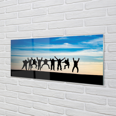 Pintura em vidro Céu, nuvens, pessoas