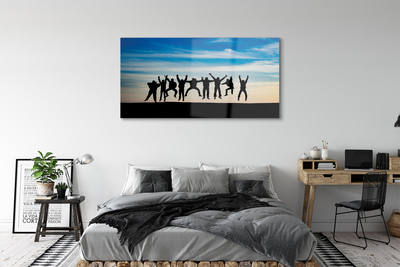 Pintura em vidro Céu, nuvens, pessoas