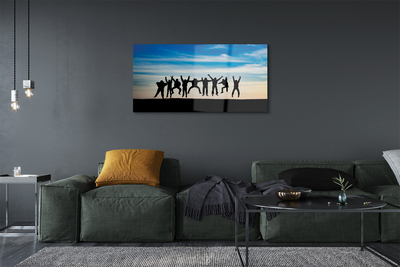 Pintura em vidro Céu, nuvens, pessoas