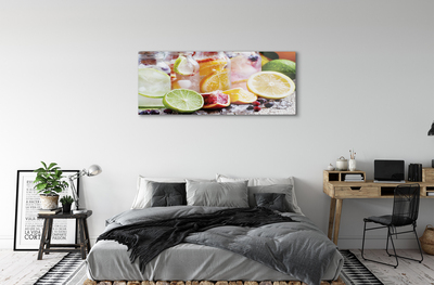 Quadro de vidro Potes de coquetel com gelo de frutas