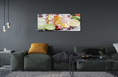 Quadro de vidro Potes de coquetel com gelo de frutas