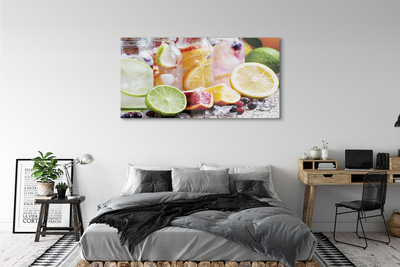 Quadro de vidro Potes de coquetel com gelo de frutas